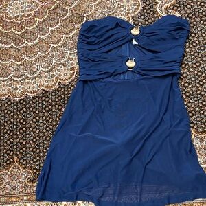 Hello Molly Strapless Navy Dress